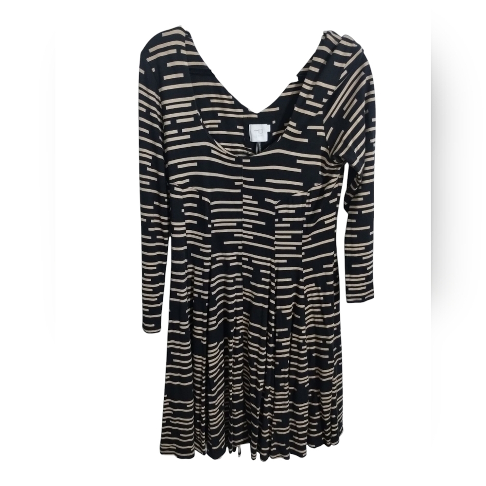 Anthropologie HD in Paris Women's Saraid Geometric Flare Dress size L Feminine